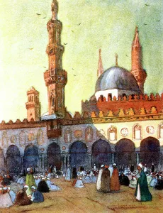 The Mosque of Al-Azhar, Cairo, Egypt, 1928. Artist: Louis Cabanes The Mosque of Al-Azhar, Cairo, Egypt, 1928. Artist: Louis Cabanes