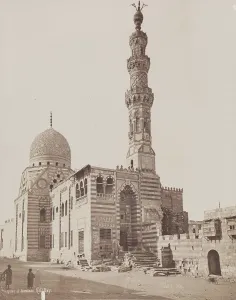 Cairo Prints: Mosque of Kait Bey before Restoration, Cairo, c1882. Creator: Pascal Sebah
