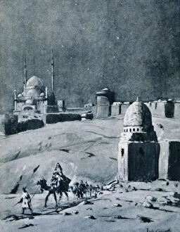 Muhammad Ali Gallery: Mosque of Muhammad Ali under moonlight, Cairo, Egypt, 1928. Artist: Louis Cabanes