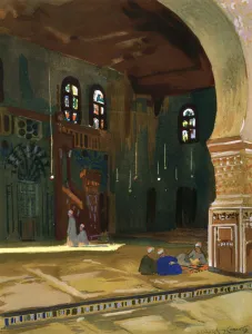 Mamluk Dynasty Prints: The Mosque of Sultan al-Ghuri, Cairo, Egypt, 1928. Artist: Louis Cabanes