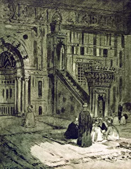 In the Mosque of the Sultan Hassan, Cairo, Egypt, 1928. Artist: Louis Cabanes