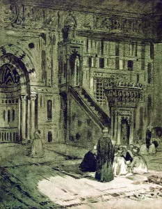 In the Mosque of the Sultan Hassan, Cairo, Egypt, 1928. Artist: Louis Cabanes In the Mosque of the Sultan Hassan, Cairo, Egypt, 1928. Artist: Louis Cabanes