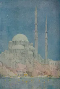 Hodder Stoughton Prints: The Mosque of the Yeni-Valide-Jamissi, Constantinople, 1913. Artist: Jules Guerin