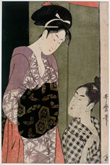 Kitagawa 1753 1806 Prints: Mosquito Net, ca 1797. Artist: Utamaro, Kitagawa (1753-1806)