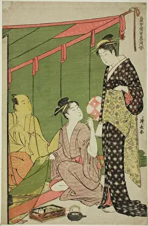 Kiyonaga Torii Prints: Mosquito Net, from the series A Collection of Contemporary Beauties of the Pleasure
