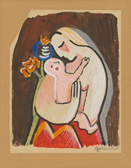 Ink On Cardboard Prints: Mother, 1937-1938. Creator: Mikulas Galanda