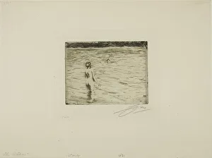 Towel Prints: Mother Bathing, 1894. Creator: Anders Leonard Zorn