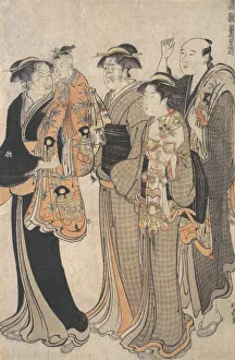 Kiyonaga Prints: Mother Carrying Her Baby Girl to the Miya Mairi, ca. 1784. Creator: Torii Kiyonaga