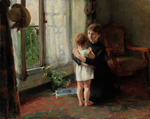 Schjerfbeck Helene Prints: Mother and Child, 1886. Creator: Helene Schjerfbeck