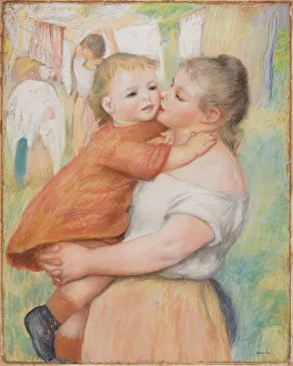 Pastel Prints: Mother and Child, 1886. Creator: Pierre-Auguste Renoir (French, 1841-1919)