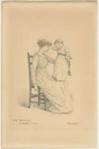 Kate Greenaway Prints: Mother and Child, 1898. Creator: Kate Greenaway (British, 1846-1901)