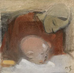 Schjerfbeck Helene Prints: Mother and Child, 1917. Creator: Helene Schjerfbeck