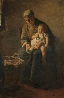Socks Prints: A Mother with her Child, c.1880-c.1899. Creator: Albert Neuhuys