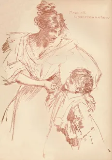 Studio Volume 9 Prints: Mother and child, c1897, (1897). Artist: Maurice Greiffenhagen