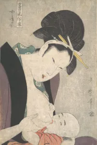 Breastfeeding Gallery: Mother and Child, ca. 1790. Creator: Kitagawa Utamaro