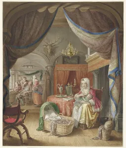 Dentist Prints: Mother with child on her chest, 1748-1798. Creator: Willem Joseph Laquy