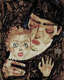 Schiele Prints: Mother and Child II, 1912. Creator: Schiele, Egon (1890-1918)