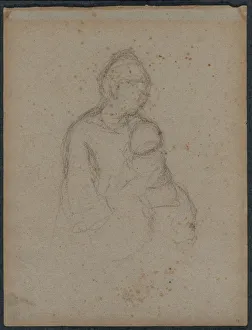 Paul Gauguin French Prints: Mother and Child (recto), 1870s. Creator: Paul Gauguin (French, 1848-1903)