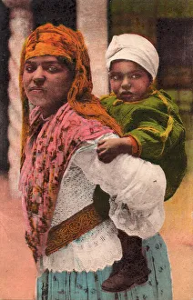 Coloured Prints: Mother and child, Tangier, 1932. Creator: Unknown
