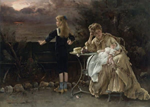 Tenderness Gallery: Mother and her children, 1883. Creator: Stevens, Alfred (1823-1906)