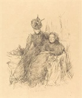 Lithograph In Black On Wove Paper Collection: Mother and Daughter, 1897. Creator: James Abbott McNeill Whistler