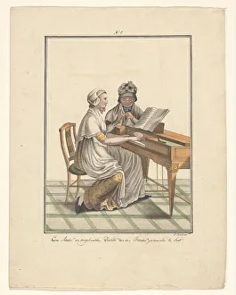 Clavecin Prints: Mother and daughter of the Moravian Church, 1803-c.1899. Creator: J. Enklaar