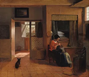 Domestic Chore Prints: A Mother Delousing her Child's Hair