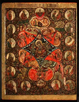 Mother of God of the Burning Bush, 17th century. Artist: Russian icon Mother of God of the Burning Bush, 17th century. Artist: Russian icon