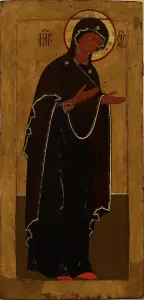 Tempera On Wood Prints: Mother of God from the Deesis group, Russian icon, 1885-1715. Creator: Unknown