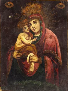 Theotokos Prints: The Mother of God Our Lady of Pochayiv. Artist: Anonymous