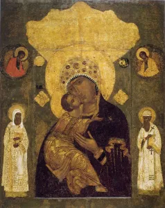 Moscow School Prints: Mother of God of Volokolamsk, 16th century. Artist: Russian icon