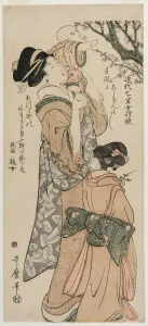 1753 1806 Prints: Mother Lifting a Child to a Plum Tree... late 1790s. Creator: Kitagawa Utamaro (Japanese