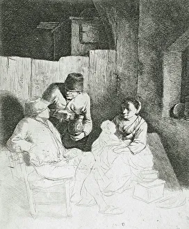 Bega Cornelis Prints: The Mother Seated in an Inn, 17th century. Creator: Cornelis Bega