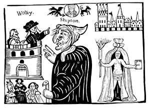 Archbishop Of York Gallery: Mother Shipton (1488-c1560) prophesying the death of Cardinal Wolsey