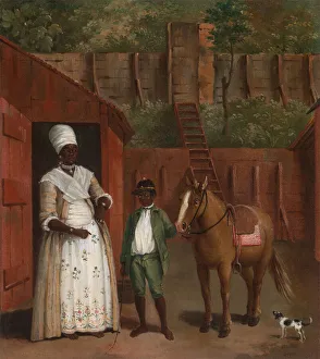 West Indian Prints: A Mother with her Son and a Pony, ca. 1775. Creator: Agostino Brunias