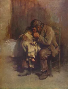 Luke Prints: Motherless, c1899, (1914). Artist: Luke Fildes