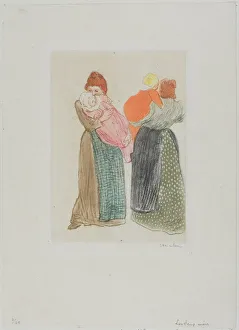 Steinlen Th And Xe9 Prints: Two Mothers, 1903. Creator: Theophile Alexandre Steinlen