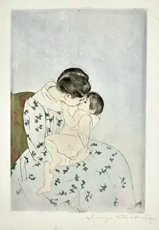 Luck Prints: Mother's Kiss, 1890-1891. Creator: Cassatt