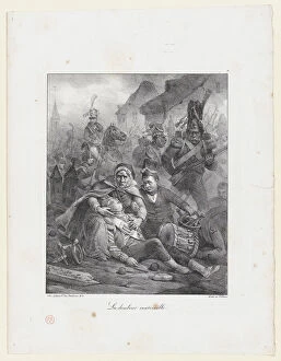 Drummer Boy Gallery: A Mothers Sadness, 1823. Creator: Hippolyte Bellangé