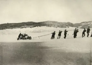 Hauling Prints: The Motor-Car in Soft Snow, after the return of the Ship, c1908, (1909)