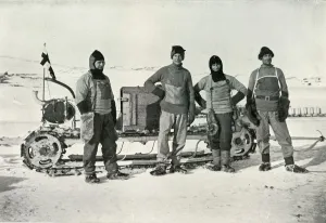 The Motor Party (Left to right - Lashly, B. C. Day, Lieut. Evans, Hooper), October 1911, (1913)