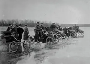 Drivers Prints: Motor race on ice - Sweden, between c1910 and c1915. Creator: Bain News Service