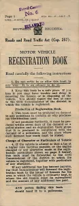 Legal Document Prints: Motor Vehicle Registration Book, 1949