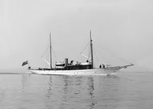 Motor Yacht Prints: The motor yacht Atair under way, 1914. Creator: Kirk & Sons of Cowes