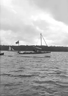 The Solent Prints: The motorboat Maga under way, 1913. Creator: Kirk & Sons of Cowes