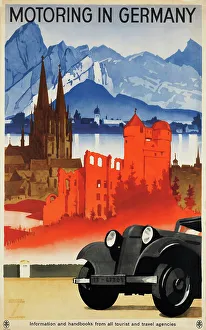 Motoring in Germany, 1930. Creator: Hohlwein, Ludwig (1874-1949)