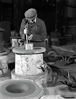 Steelworker Prints: Moulding in the Wombwell Foundry, South Yorkshire, 1963. Artist: Michael Walters