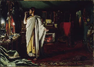 Oedipus Rex Prints: Mounet-Sully putting on makeup in her dressing room before a performance of Oedipus the King