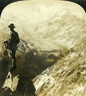 New Zealand Gallery: Mount Cook, and the Head of the Hooker Glacier, New Zealand, c1909. Creator: George Rose