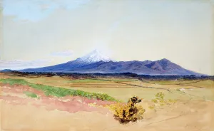 Mount Egmont and Pouakai, from New Plymouth, c1858. Creator: James Crowe Richmond